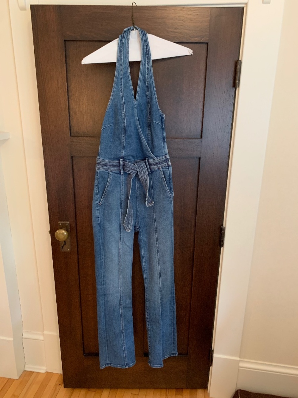 Mother Denim Halter Hustler Jumpsuit